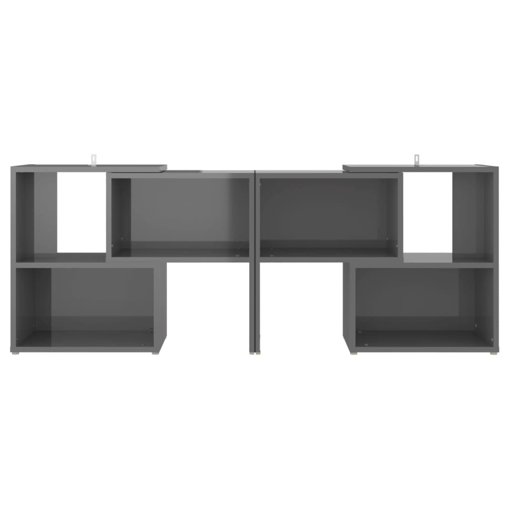Mobile Porta TV Grigio Lucido 104x30x52 cm in Legno Multistrato - homemem39