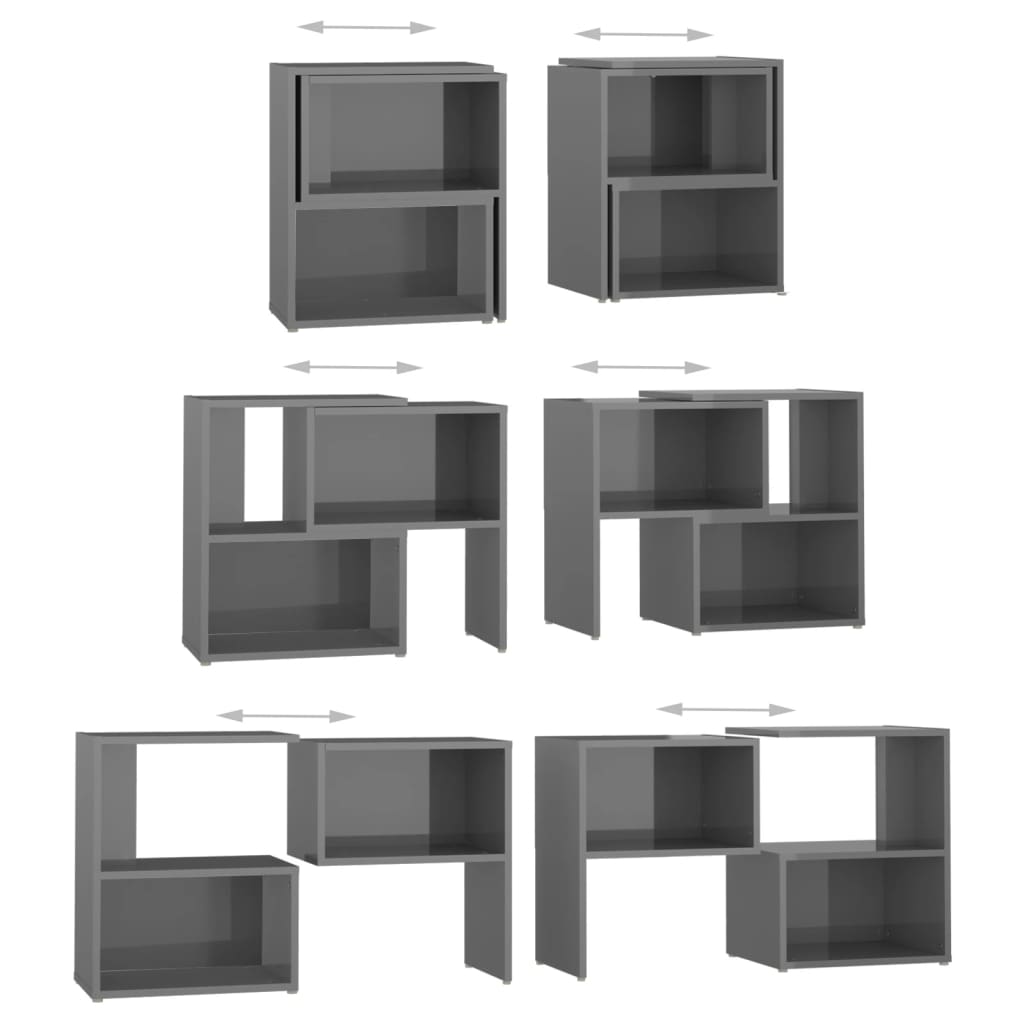 Mobile Porta TV Grigio Lucido 104x30x52 cm in Legno Multistrato - homemem39