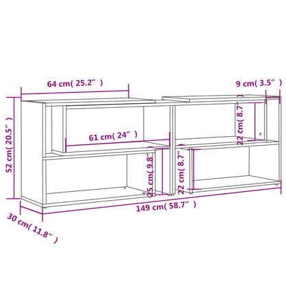 Mobile Porta TV Grigio Lucido 149x30x52 cm in Legno Multistrato
