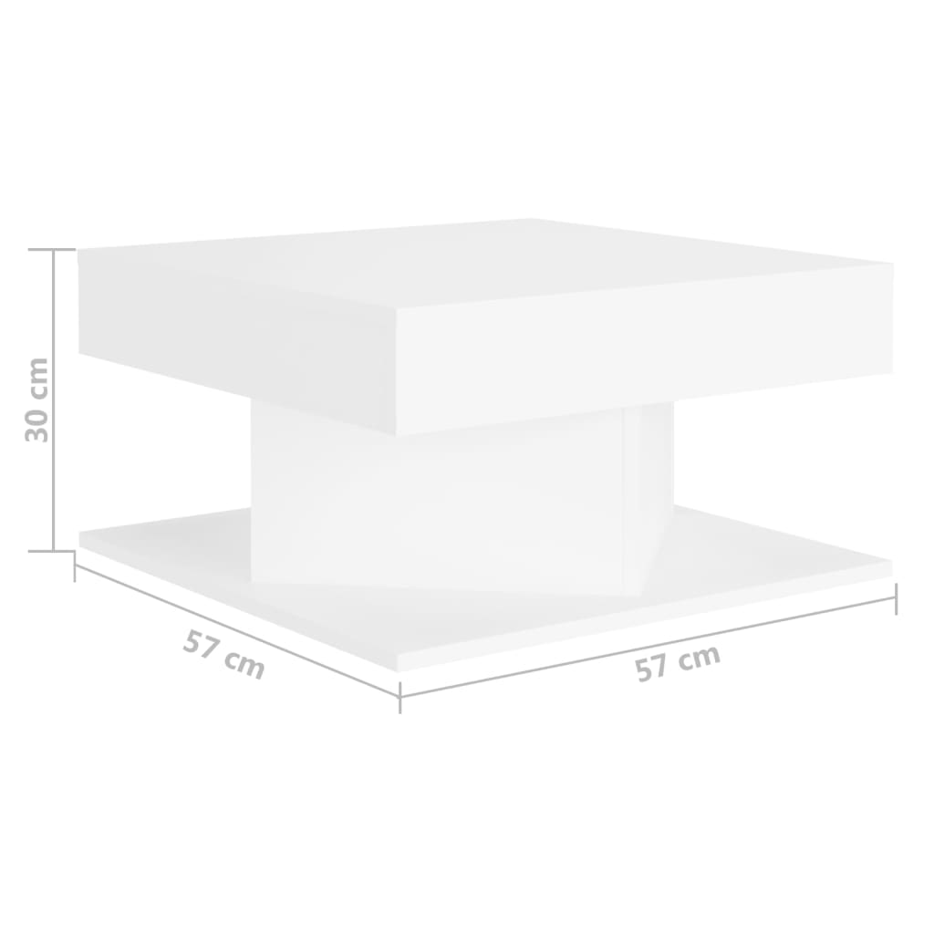 Tavolino da Salotto Bianco 57x57x30 cm in Legno Multistrato | homemem39