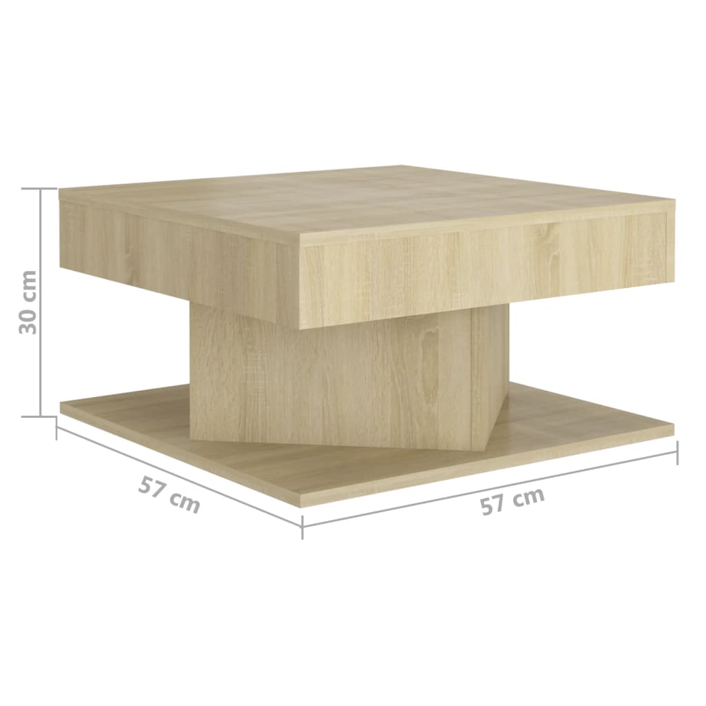 Tavolino da Salotto Rovere Sonoma 57x57x30 cm Legno Multistrato | homemem39