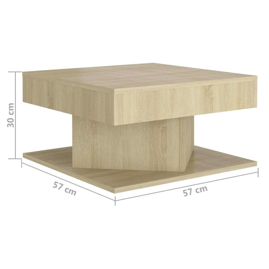 Tavolino da Salotto Rovere Sonoma 57x57x30 cm Legno Multistrato
