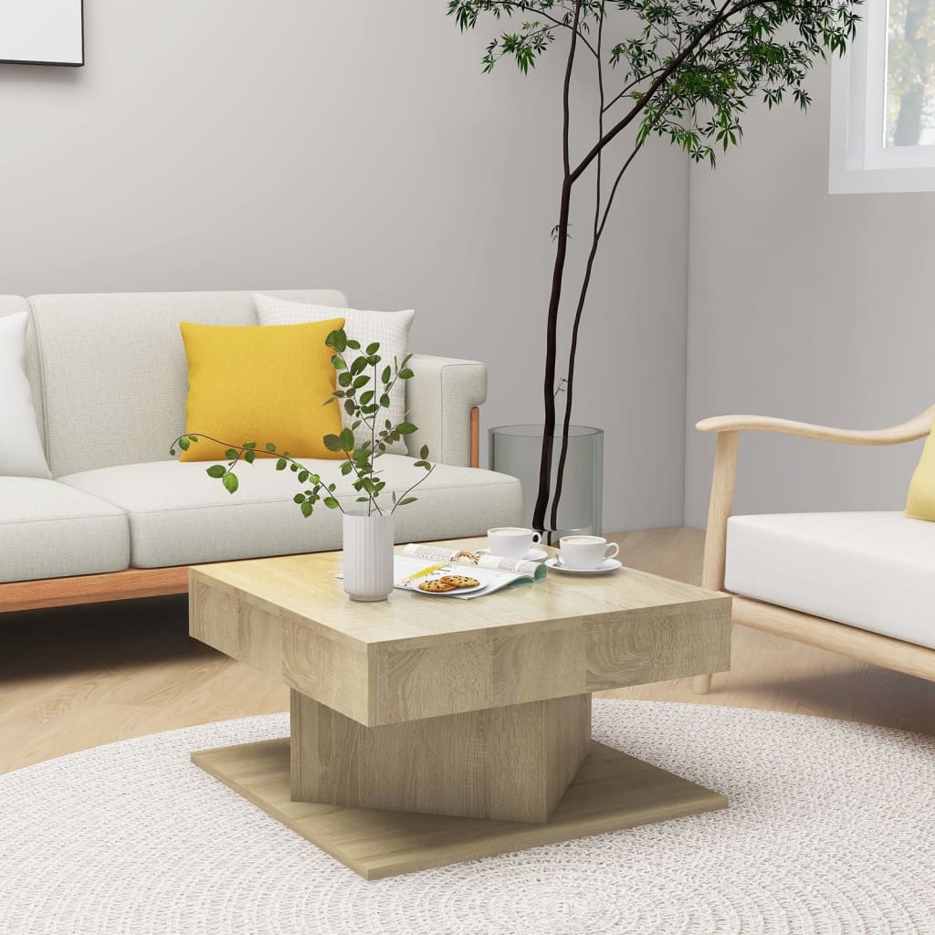 Tavolino da Salotto Rovere Sonoma 57x57x30 cm Legno Multistrato | homemem39