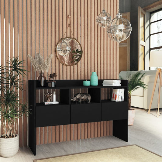 Credenza Nera 105x30x70 cm in Legno Multistrato - homemem39