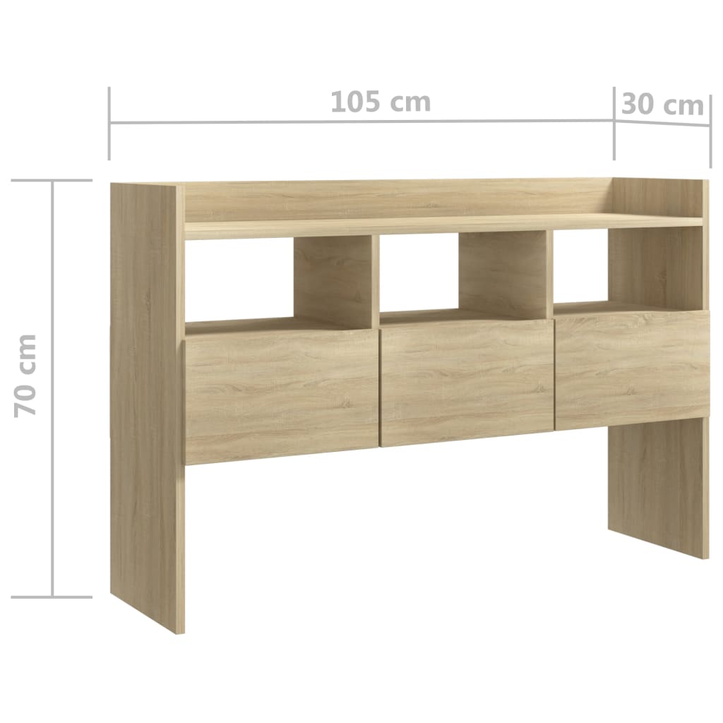 Credenza Rovere Sonoma 105x30x70 cm in Legno Multistrato - homemem39
