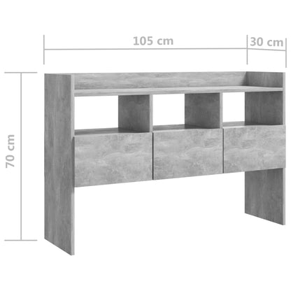 Credenza Grigio Cemento 105x30x70 cm in Legno Multistrato - homemem39