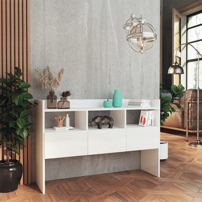 Credenza Bianco Lucido 105x30x70 cm in Legno Multistrato - homemem39