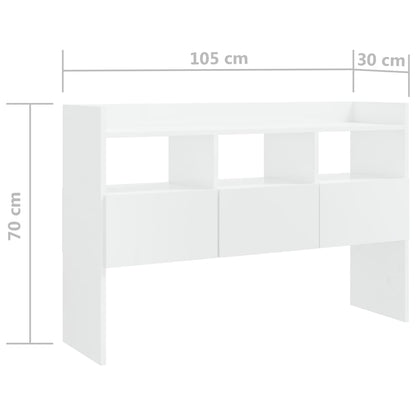 Credenza Bianco Lucido 105x30x70 cm in Legno Multistrato - homemem39