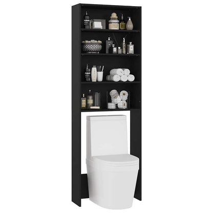 Mobile per Lavatrice Nero 64x24x190 cm - homemem39