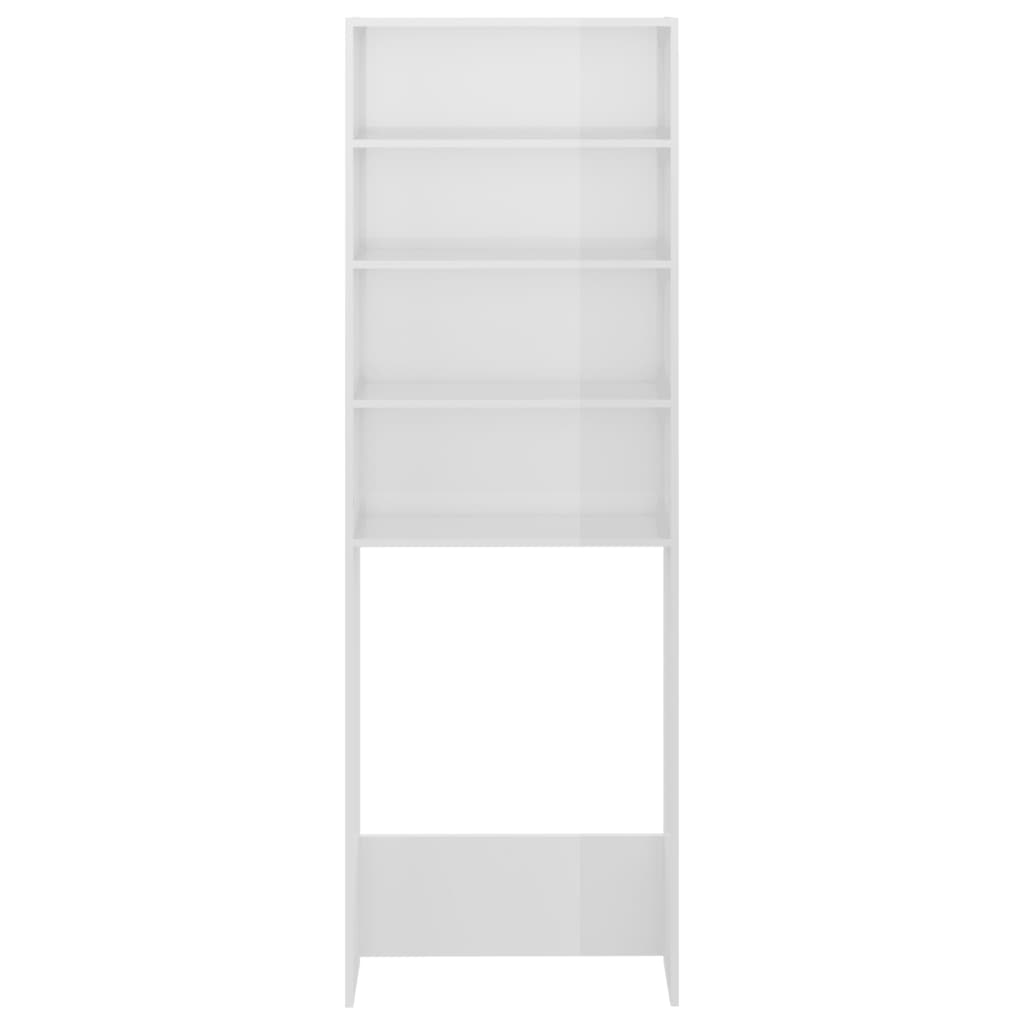 Mobile per Lavatrice Bianco Lucido 64x24x190 cm - homemem39