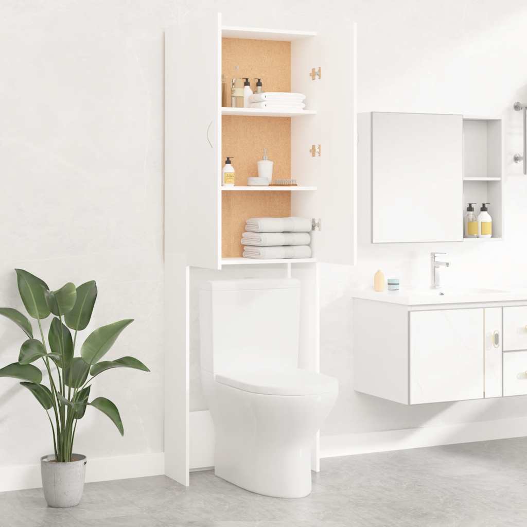 Mobile per Lavatrice Bianco 64x25,5x190 cm