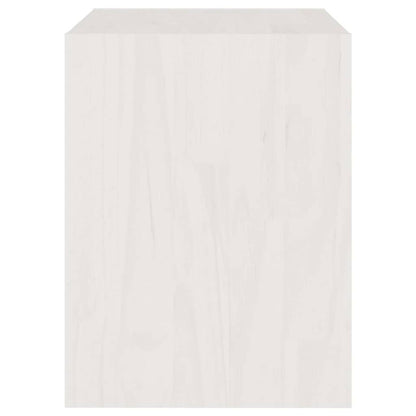 Comodino Bianco 40x30,5x40 cm in Legno Massello di Pino