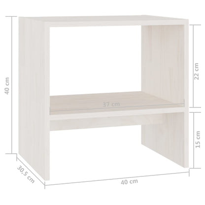 Comodini 2 pz Bianchi 40x30,5x40 cm in Legno Massello di Pino - homemem39