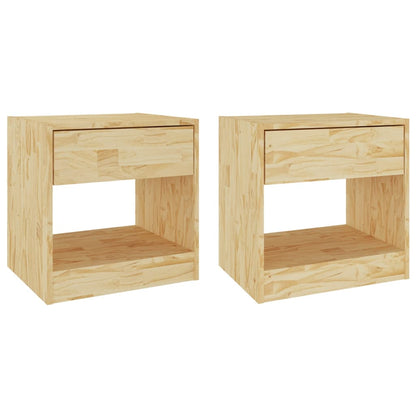 Comodini 2 pz 40x31x40 cm in Legno Massello di Pino - homemem39