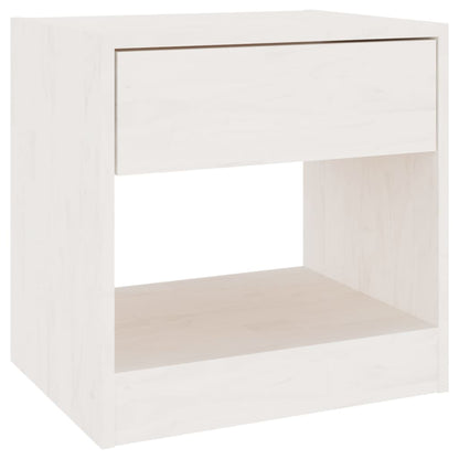 Comodini 2 pz Bianchi 40x31x40 cm in Legno Massello di Pino - homemem39