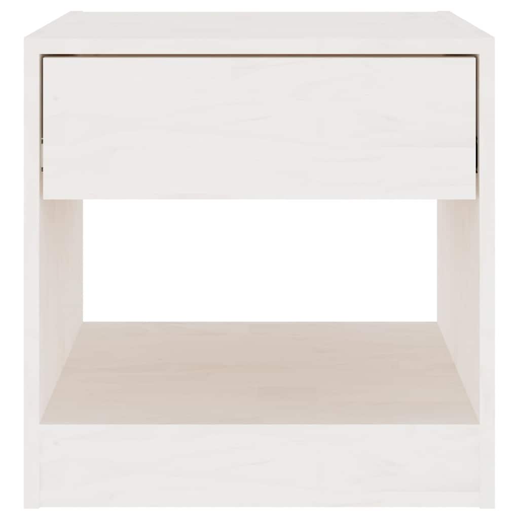 Comodini 2 pz Bianchi 40x31x40 cm in Legno Massello di Pino