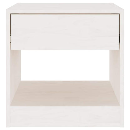 Comodini 2 pz Bianchi 40x31x40 cm in Legno Massello di Pino