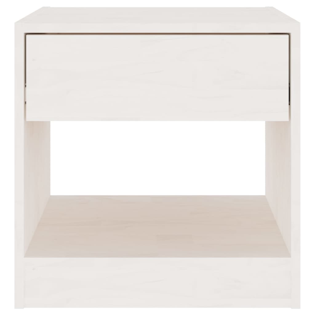 Comodini 2 pz Bianchi 40x31x40 cm in Legno Massello di Pino - homemem39