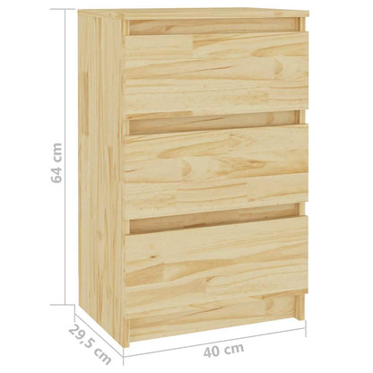 Comodino 40x29,5x64 cm in Legno Massello di Pino