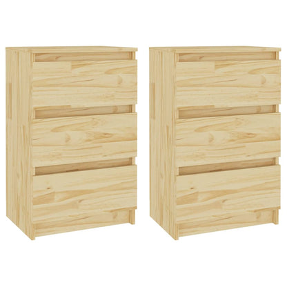 Comodini 2 pz 40x29,5x64 cm in Legno Massello di Pino - homemem39