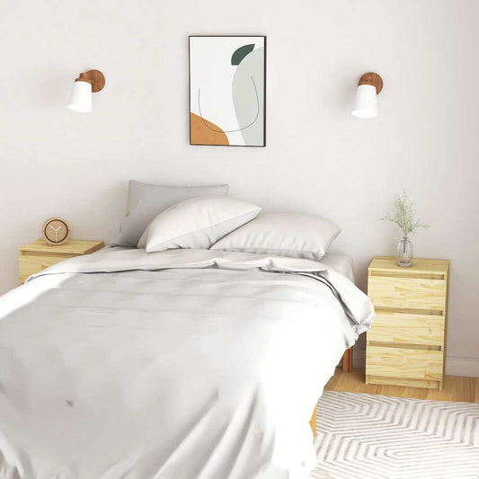 Comodini 2 pz 40x29,5x64 cm in Legno Massello di Pino