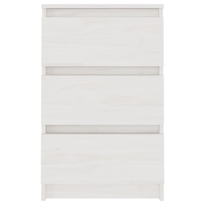 Comodini 2 pz Bianchi 40x29,5x64 cm in Legno Massello di Pino