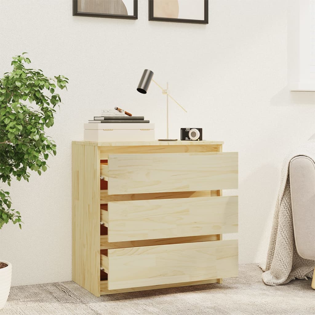 Comodino 60x36x64 cm in Legno Massello di Pino | homemem39