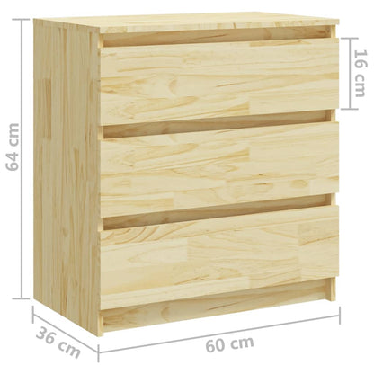 Comodino 60x36x64 cm in Legno Massello di Pino | homemem39