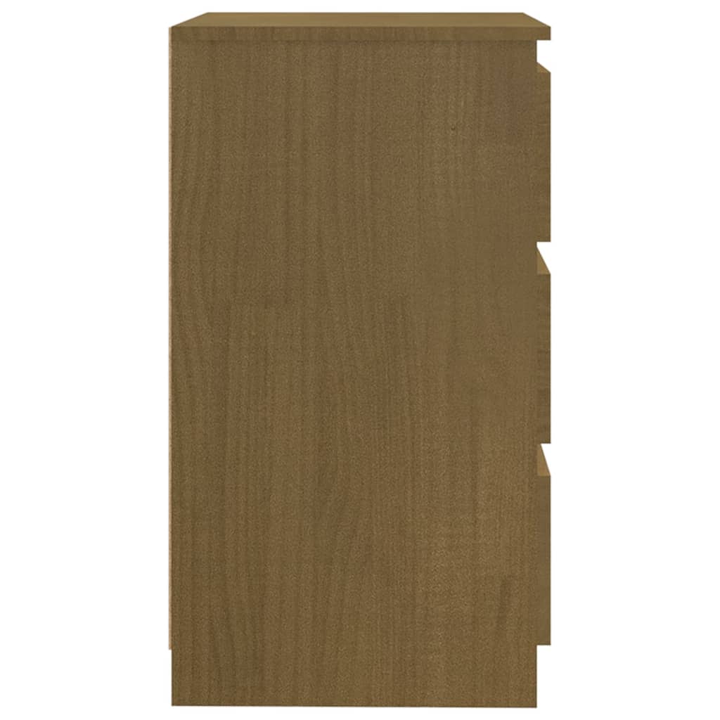 Comodino Marrone Ambrato 60x36x64 cm in Legno Massello di Pino - homemem39