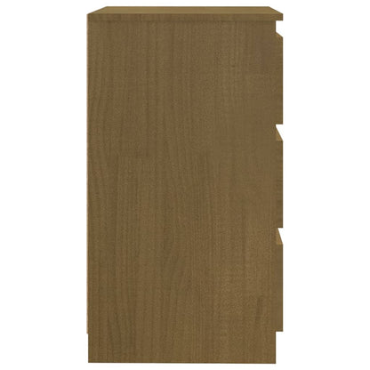Comodino Marrone Ambrato 60x36x64 cm in Legno Massello di Pino - homemem39