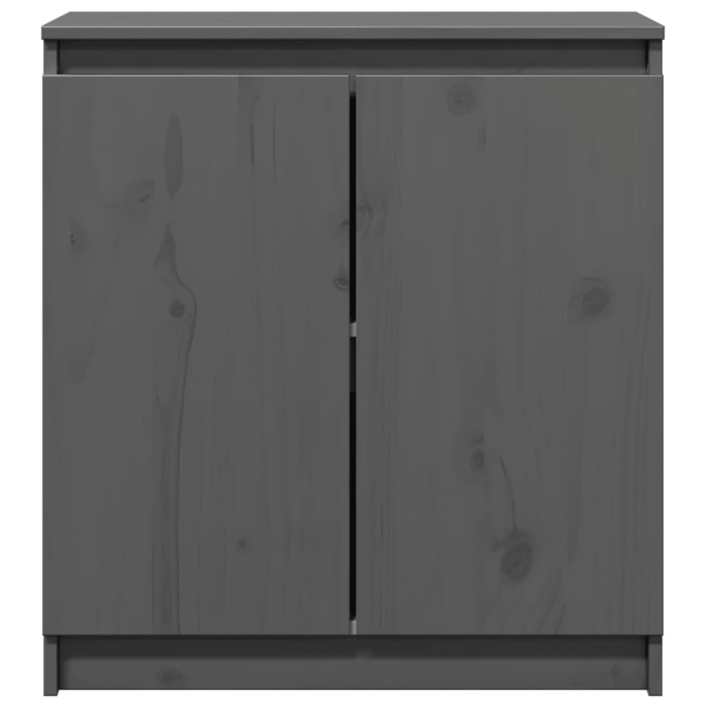 Armadietto Grigio 60x36x65 cm in Legno Massello di Pino - homemem39