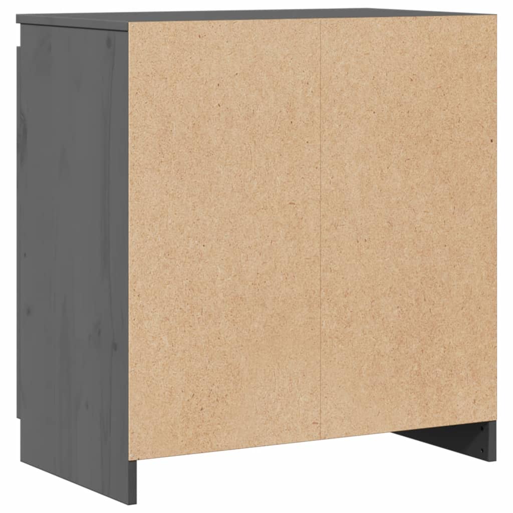 Armadietto Grigio 60x36x65 cm in Legno Massello di Pino - homemem39