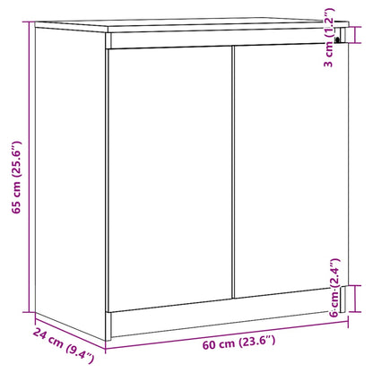 Armadietto Grigio 60x36x65 cm in Legno Massello di Pino - homemem39