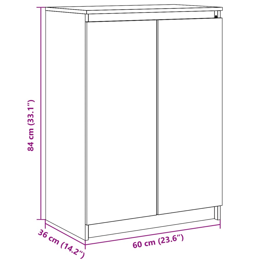 Credenza 60x36x84 cm in Legno Massello di Pino - homemem39