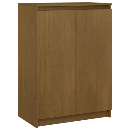 Credenza Marrone Ambrato 60x36x84 cm in Legno Massello di Pino - homemem39