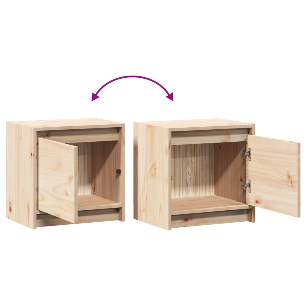 Comodino 40x30,5x40 cm in Legno Massello di Pino | homemem39