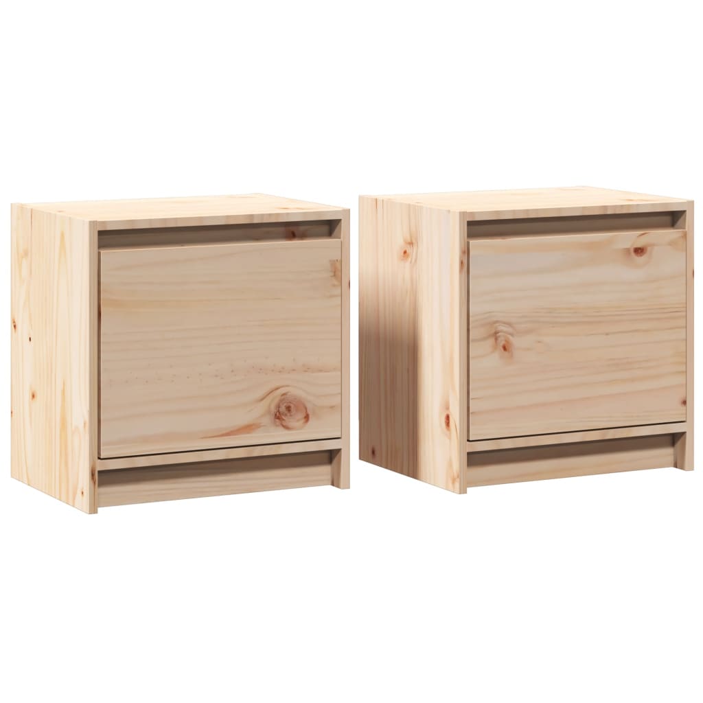 Comodini 2 pz 40x30,5x40 cm in Legno Massello di Pino - homemem39