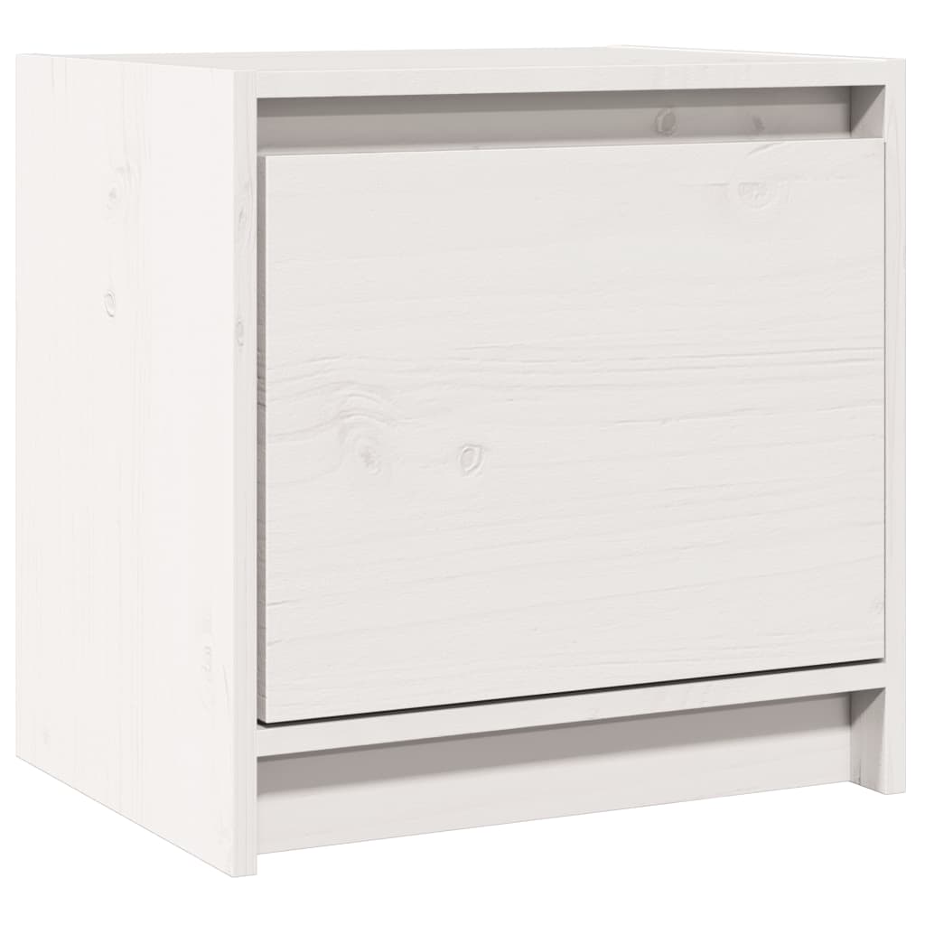 Comodino Bianco 40x30,5x40 cm in Legno Massello di Pino - homemem39