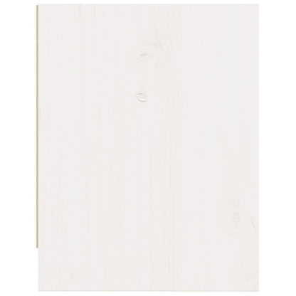 Comodino Bianco 40x30,5x40 cm in Legno Massello di Pino - homemem39