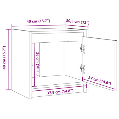 Comodino Grigio 40x30,5x40 cm in Legno Massello di Pino - homemem39