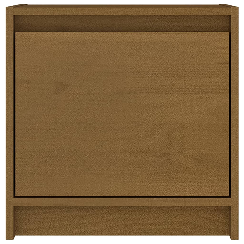 Comodino Marrone Ambra 40x30,5x40 cm in Legno Massello di Pino - homemem39