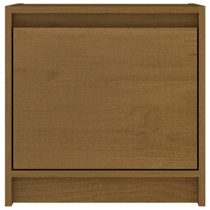 Comodino Marrone Ambra 40x30,5x40 cm in Legno Massello di Pino - homemem39