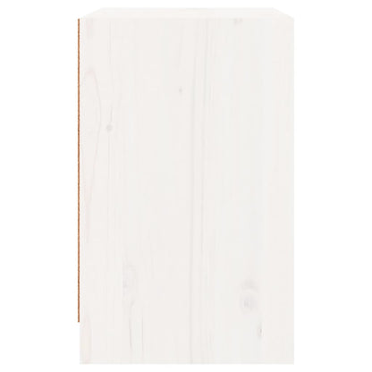 Comodino Bianco 40x31x50 cm in Legno Massello di Pino - homemem39