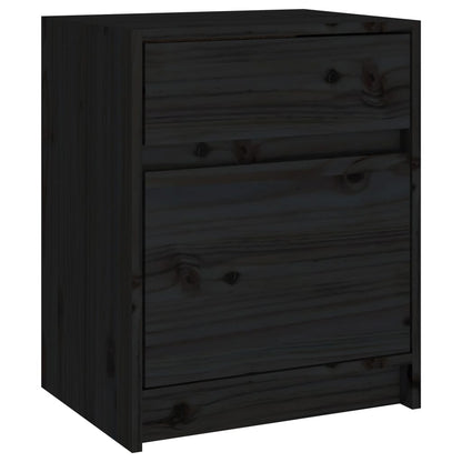 Comodini 2 pz Neri 40x31x50 cm in Legno Massello di Pino - homemem39