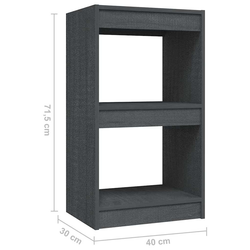 Libreria Grigia 40x30x71,5 cm in Legno Massello di Pino