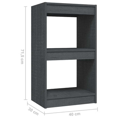 Libreria Grigia 40x30x71,5 cm in Legno Massello di Pino