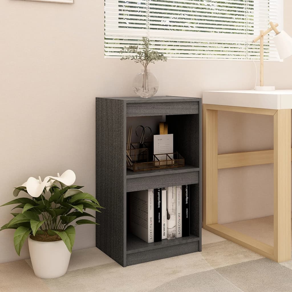 Libreria Grigia 40x30x71,5 cm in Legno Massello di Pino | homemem39