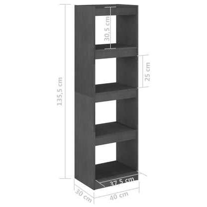 Libreria/Divisorio Grigio 40x30x135,5 cm Legno Massello di Pino | homemem39