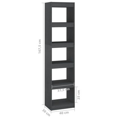 Libreria/Divisorio Grigio 40x30x167,5 cm in Massello di Pino | homemem39