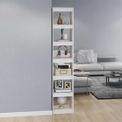 Libreria/Divisorio Bianco 40x30x199cm in Legno Massello di Pino